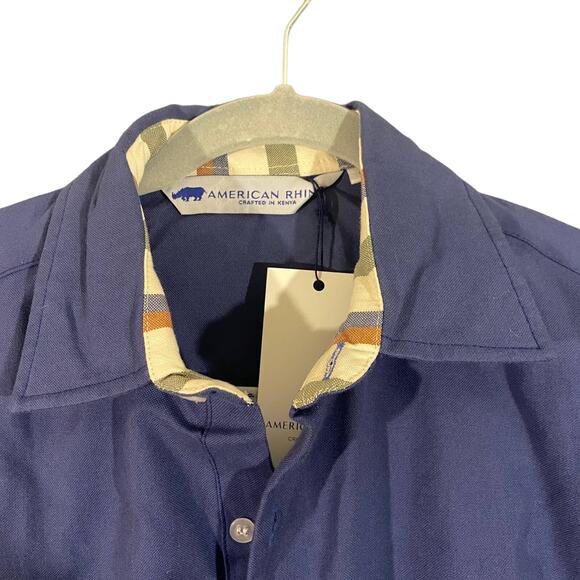 American Rhino Anthro 100% Kikoy Cotton Long Sleeve Button Down Shirt Men Sz S - Picture 8 of 9